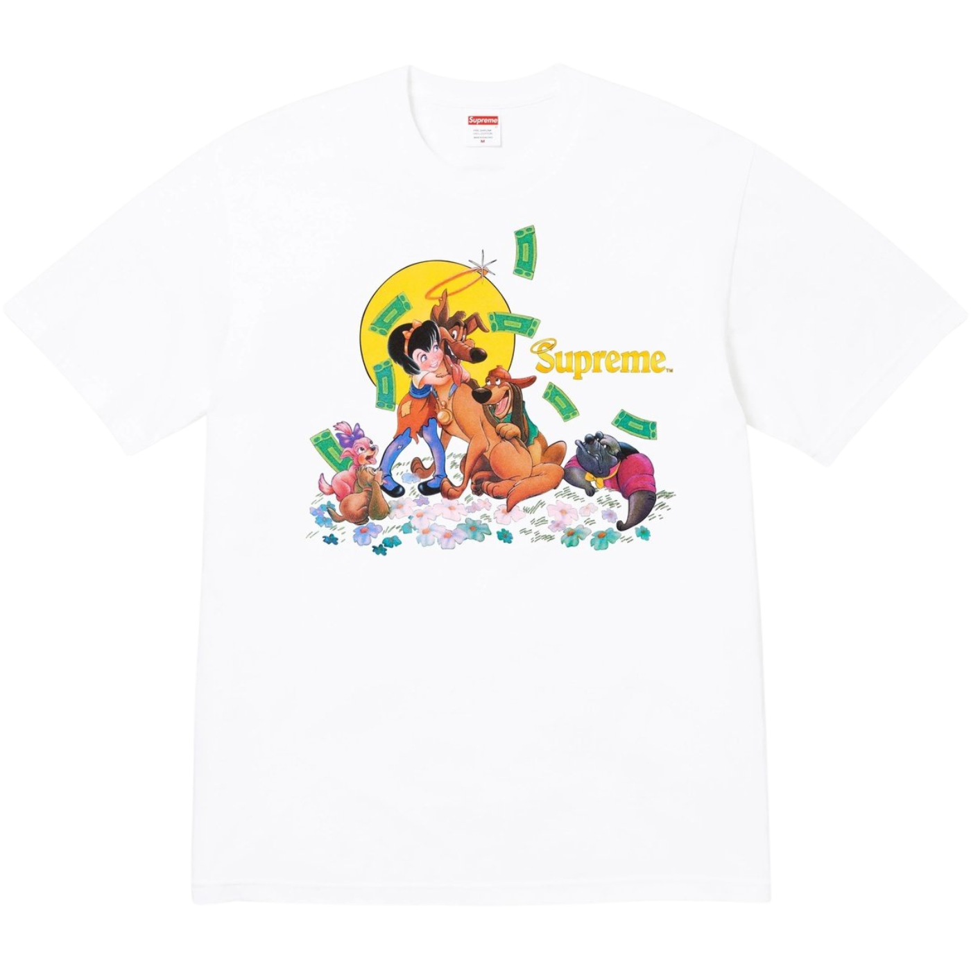 Camiseta Supreme All Dogs Go To Heaven Branca