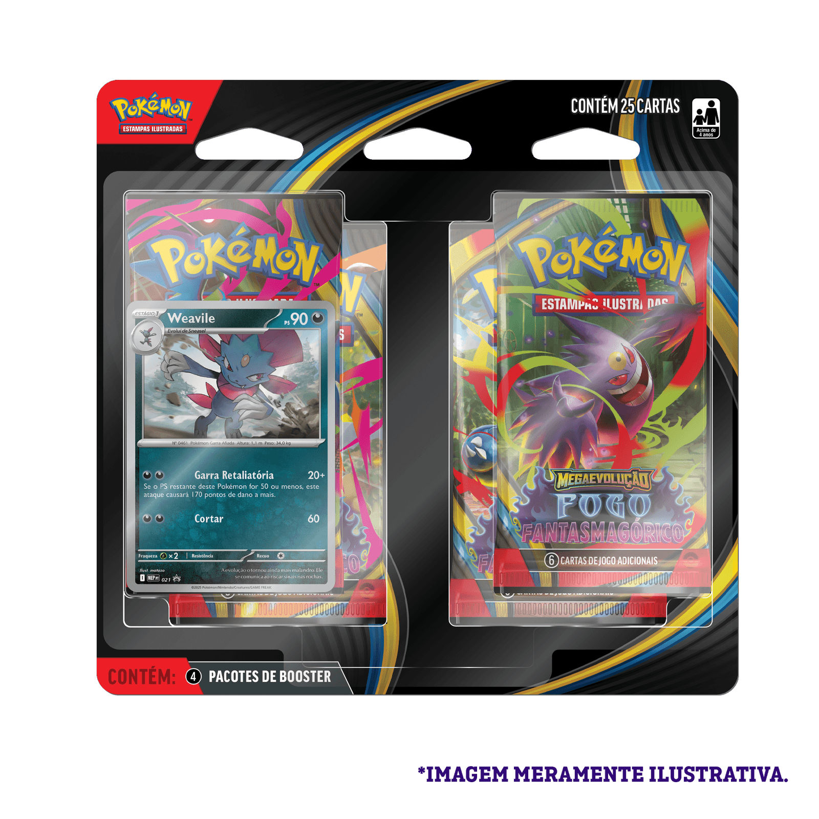 Blister Quadruplo Pokémon ME02 fogo Fantasmagórico
