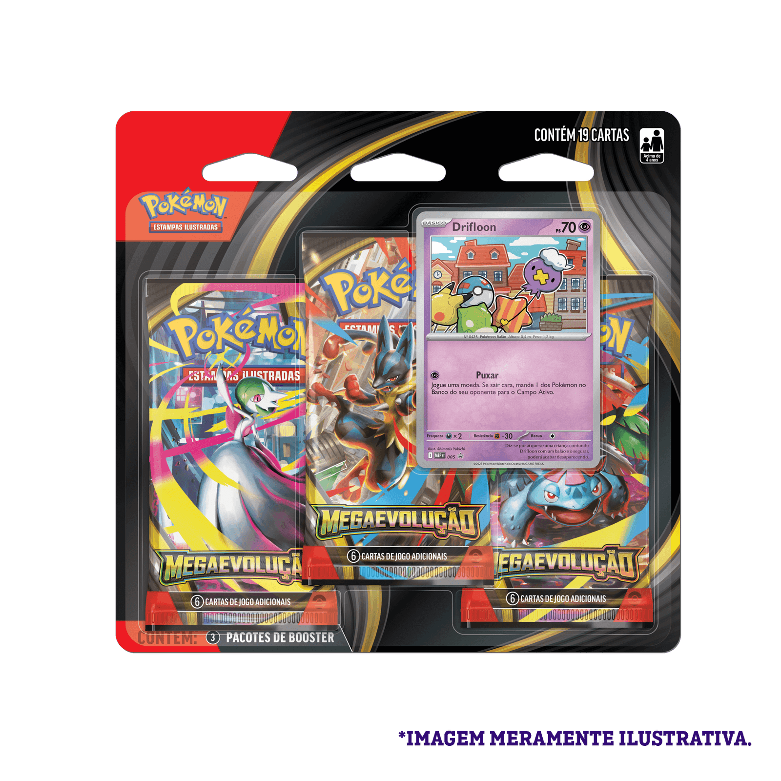 Blister Triplo Pokémon TCG Mega Evolução 1