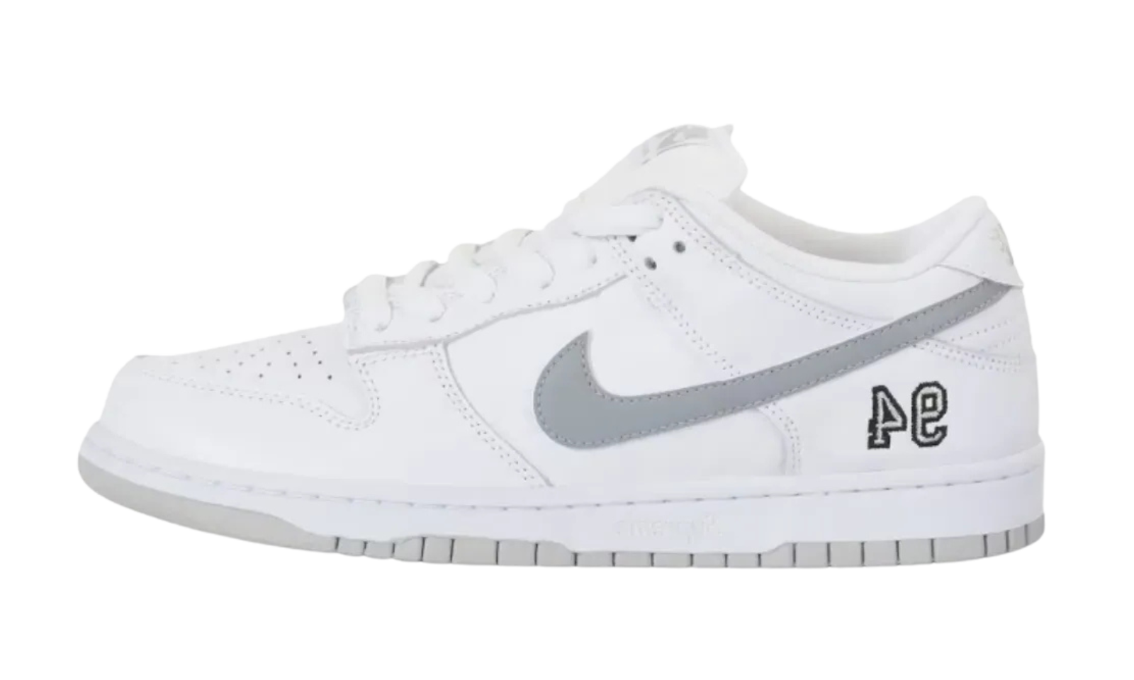 Supreme x Nike SB Dunk Low 94 White Mettalic Silver